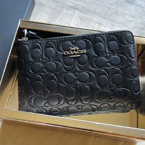 NWT Sparkly Black Coach Wallet Wristlet Clutch